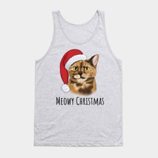 Tortie Santa Cat Tank Top